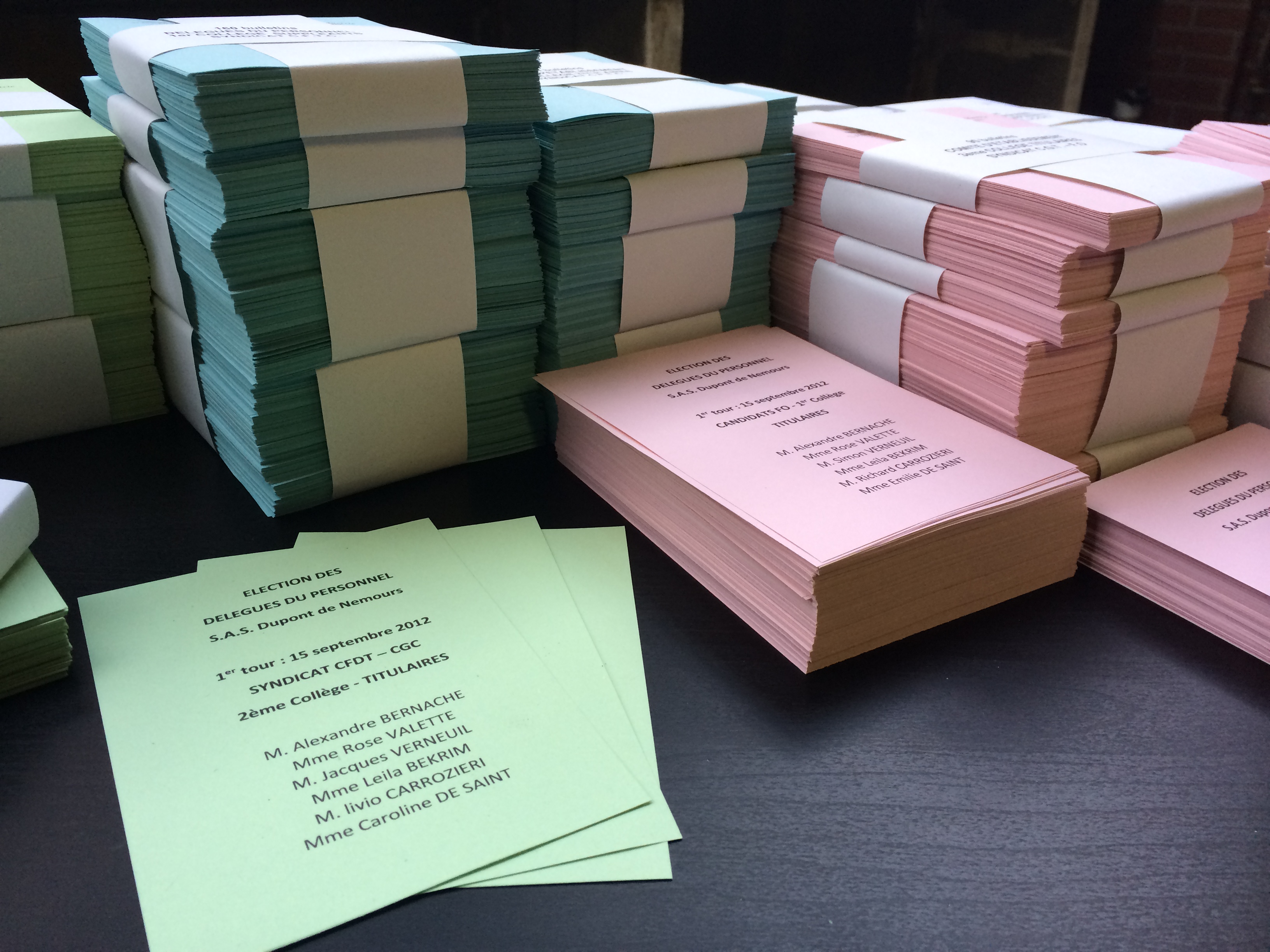 Enveloppes de vote imprimées pour élections en 20 couleurs.